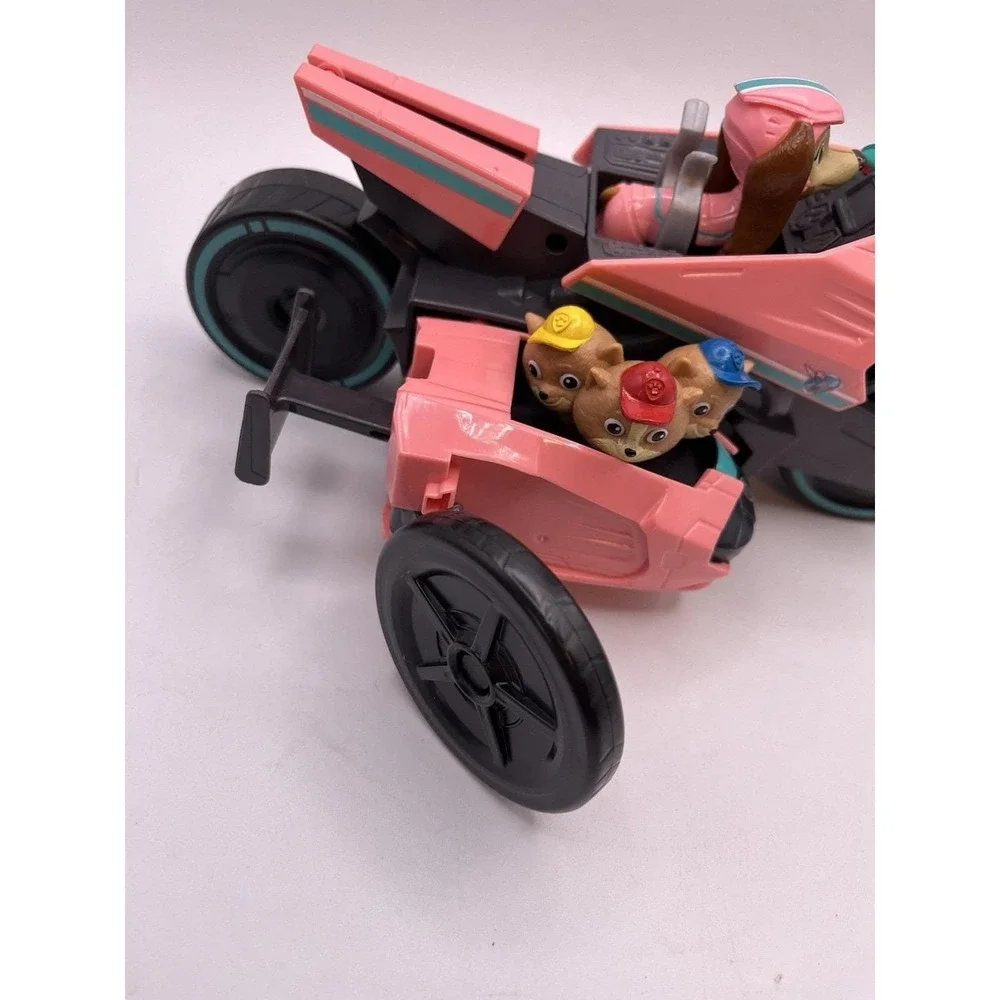 Paw Patrol Movie Liberty Deluxe Pink Motorcycle Scooter Sidecar Vehicle + Figure